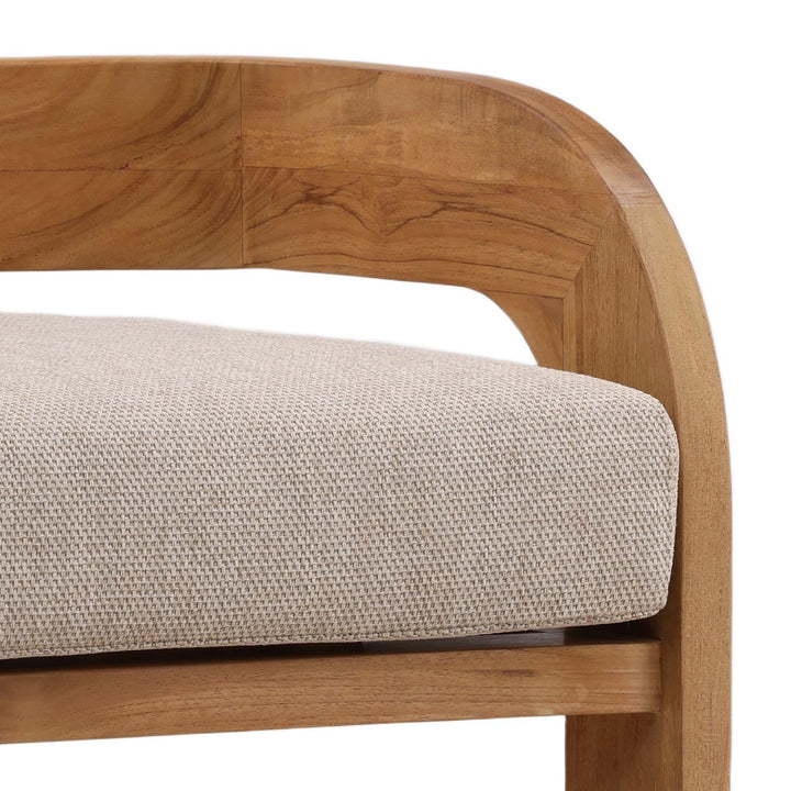 Avren Sand Teak Outdoor Counter Stool, detail 2 view