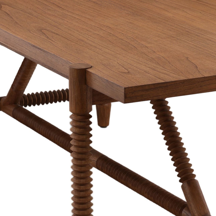 Fenton Mindi Wood Dining Table, detail 3 view