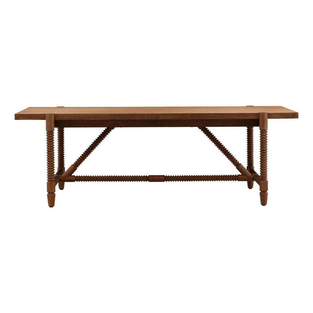 Fenton Mindi Wood Dining Table, front view