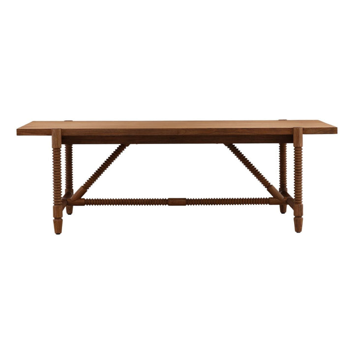 Fenton Mindi Wood Dining Table, front view