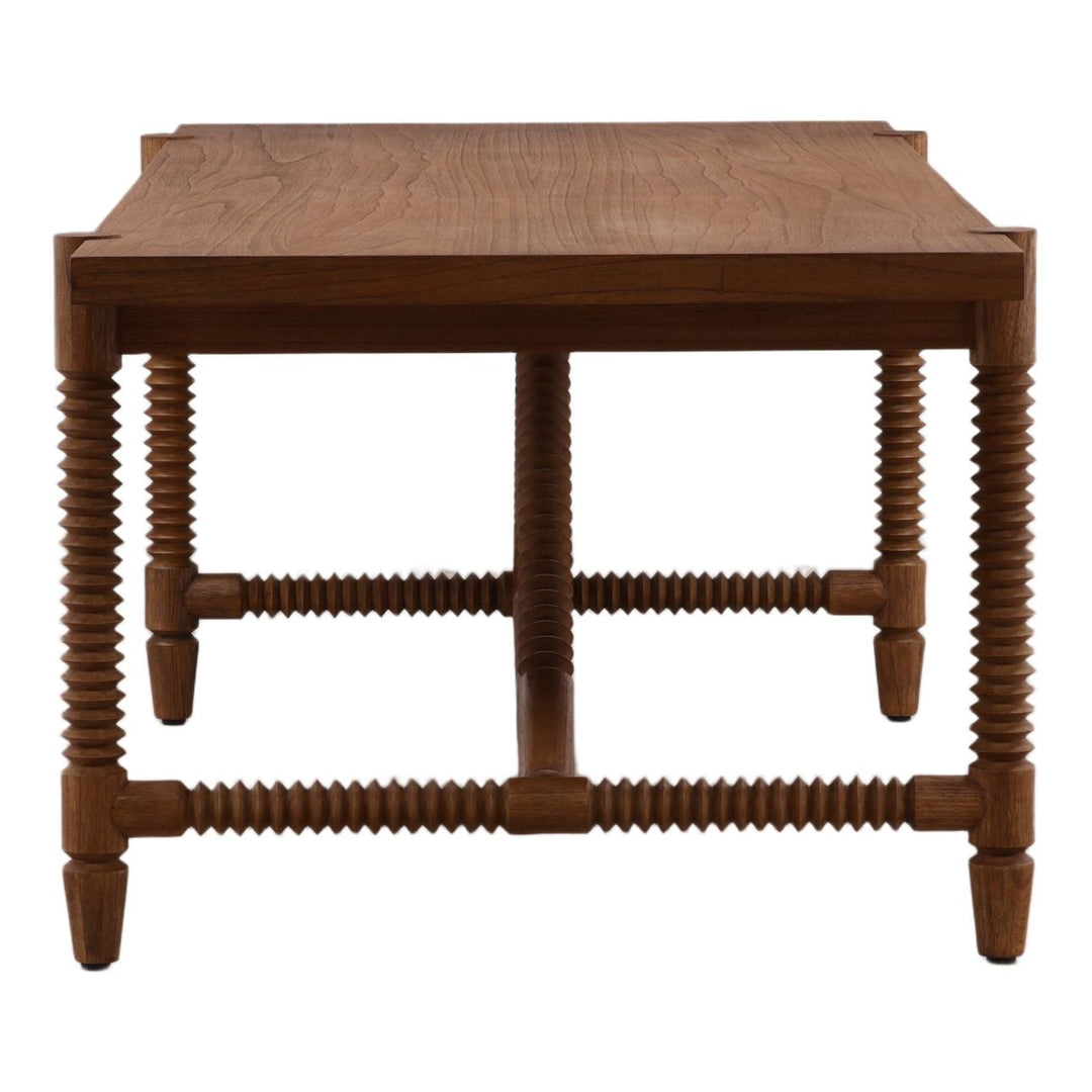 Fenton Mindi Wood Dining Table, profile view