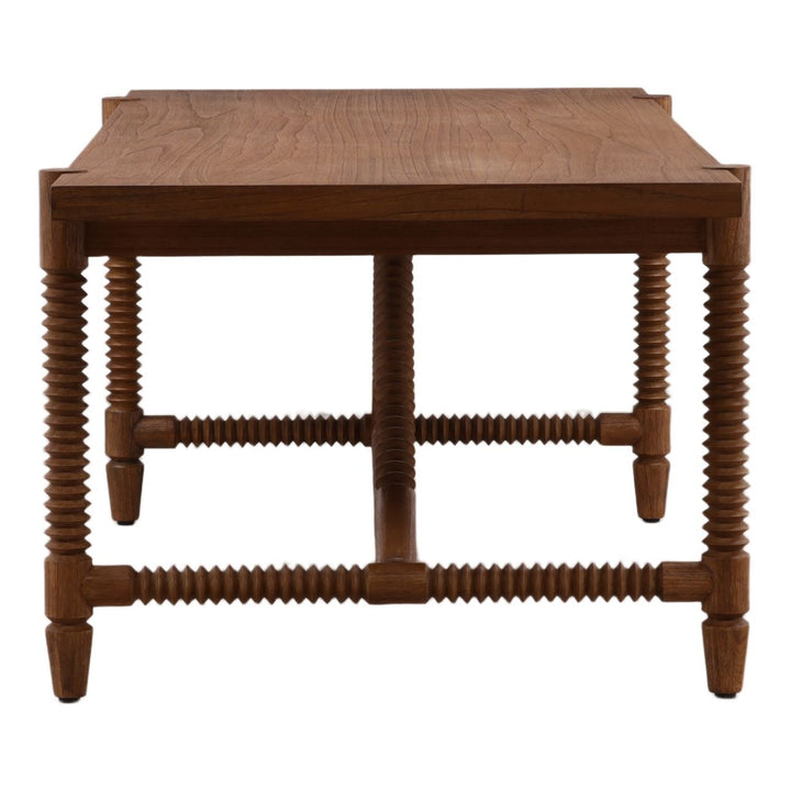 Fenton Mindi Wood Dining Table, profile view