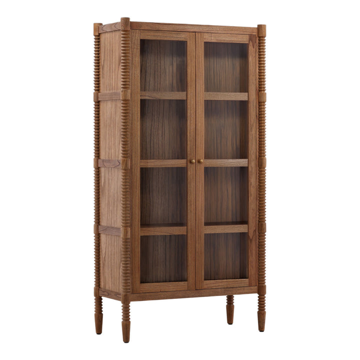 Feron Mindi Wood Storage Cabinet, three-quarter studio view