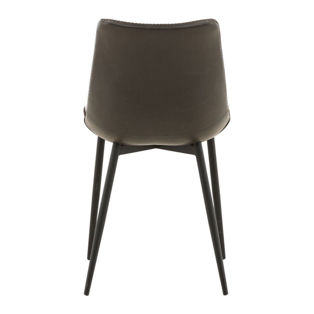 Rufine Grey Faux Leather Dining Chair, back view
