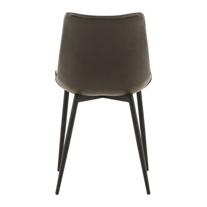 Rufine Grey Faux Leather Dining Chair, back view