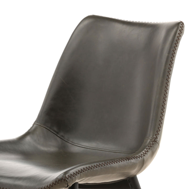 Rufine Grey Faux Leather Dining Chair, detail 2 view