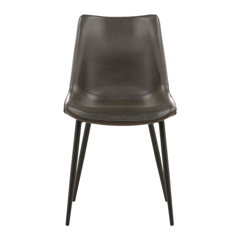 Rufine Grey Faux Leather Dining Chair, front view
