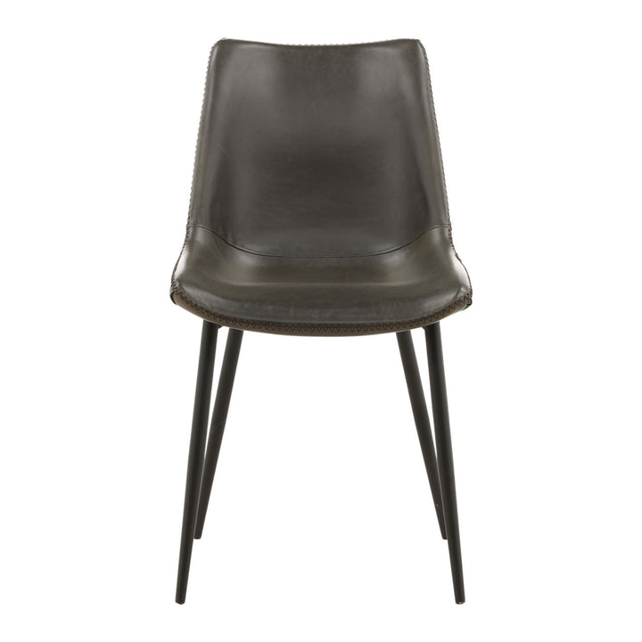 Rufine Grey Faux Leather Dining Chair, front view