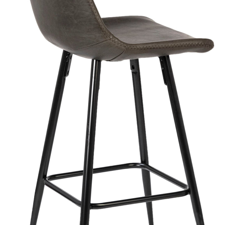 Rufelle Upholstered Iron Counter Stool, front view