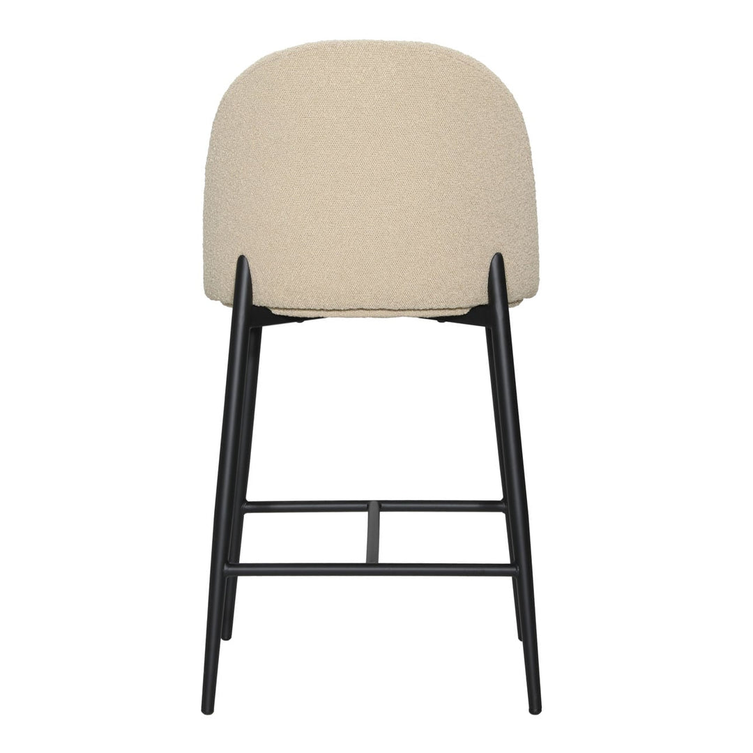 Ramelle Sand Boucle Counter Stool, back view