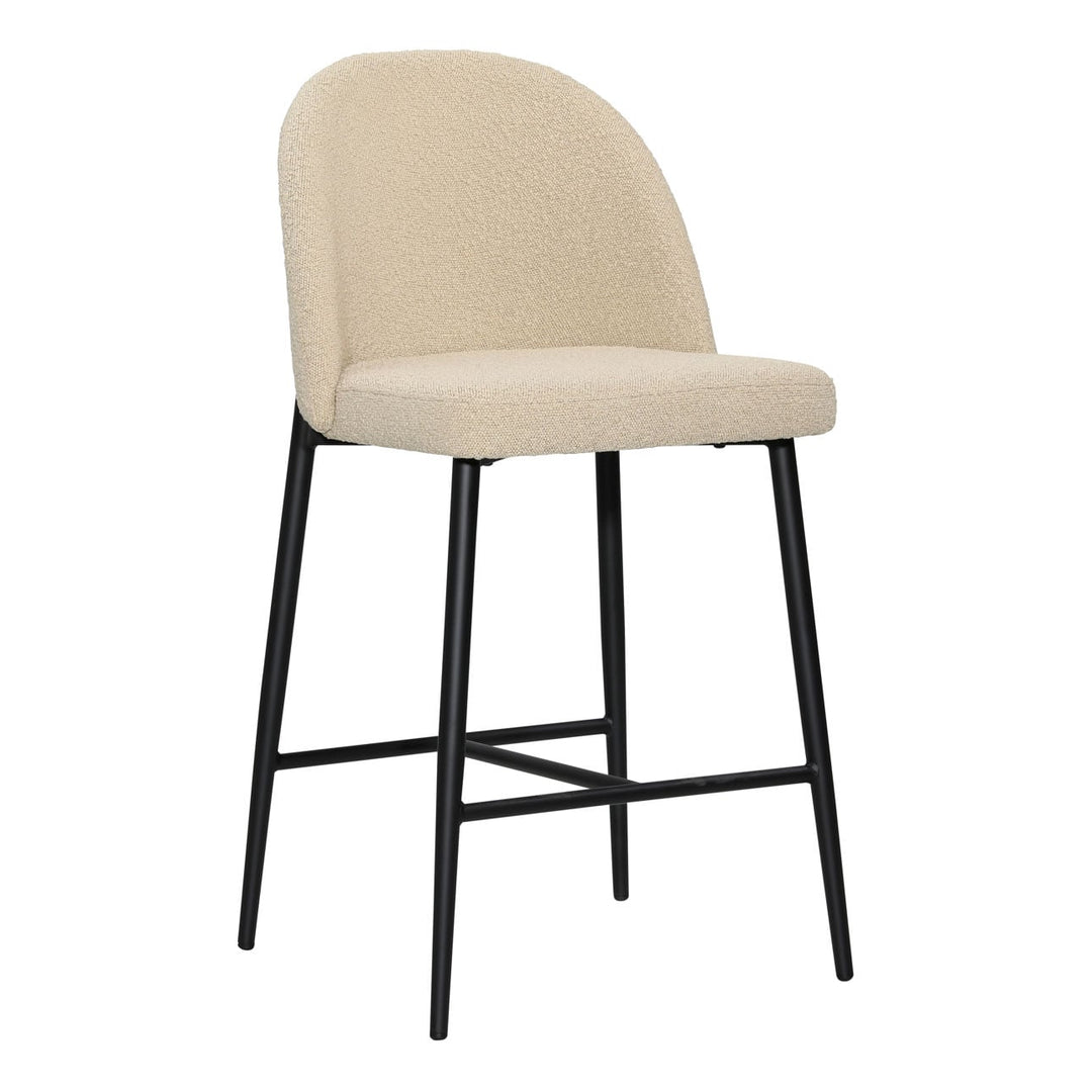 Ramelle Sand Boucle Counter Stool, three-quarter studio view