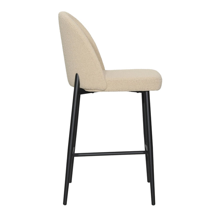 Ramelle Sand Boucle Counter Stool, profile view