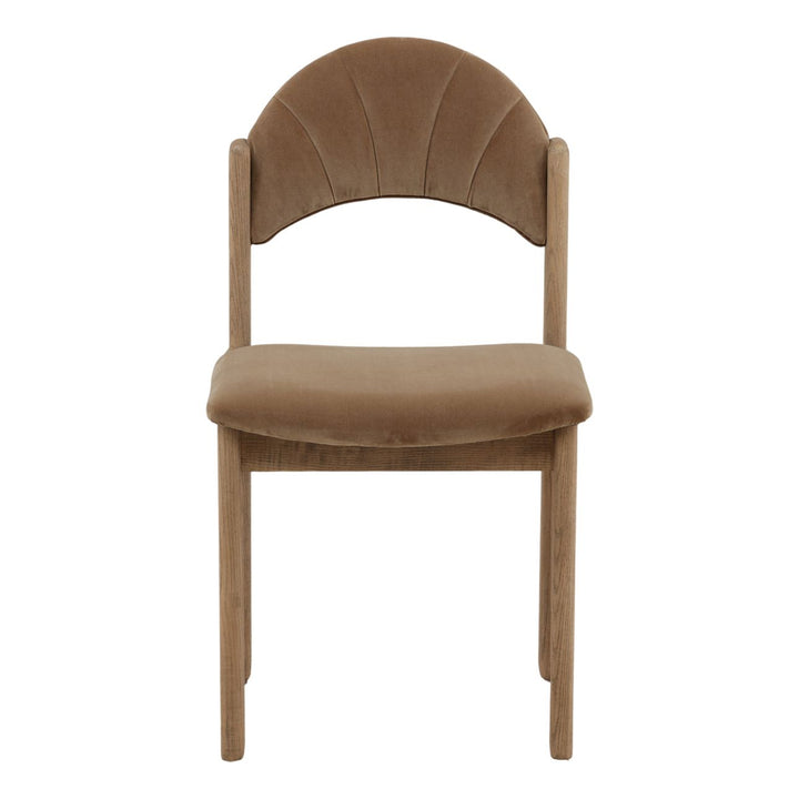 Ulana Velvet and Ash Dining Chair, front view