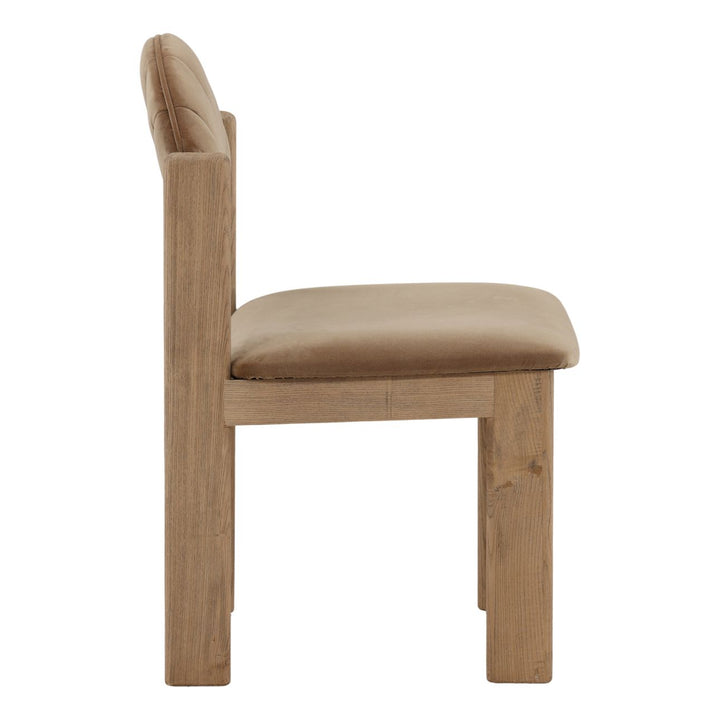 Ulana Velvet and Ash Dining Chair, profile view