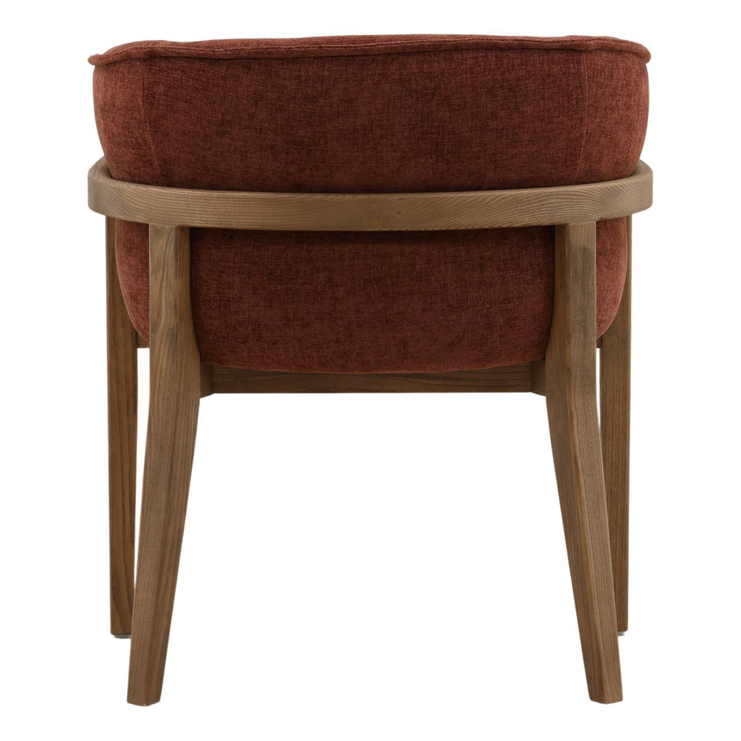 Delwyn Rust Chenille Dining Chair, back view