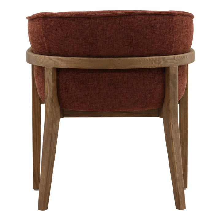 Delwyn Rust Chenille Dining Chair, back view