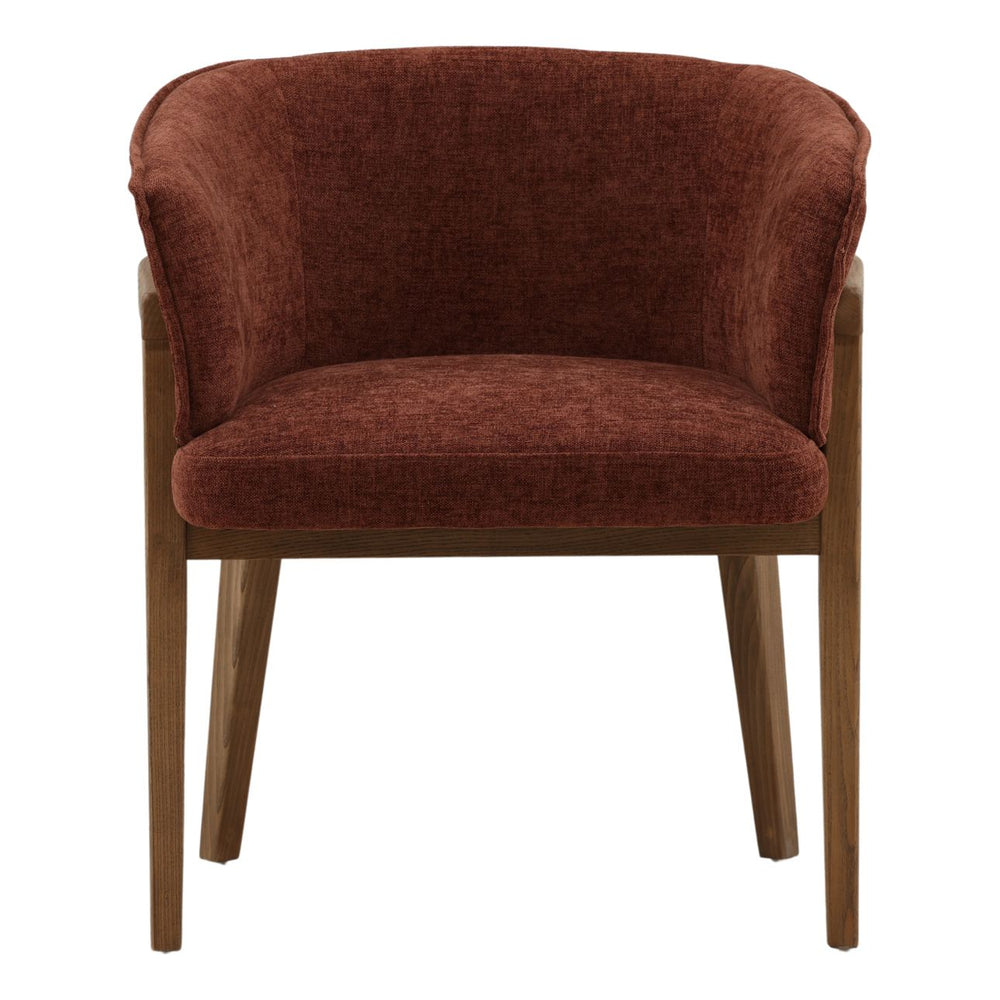 Delwyn Rust Chenille Dining Chair, front view