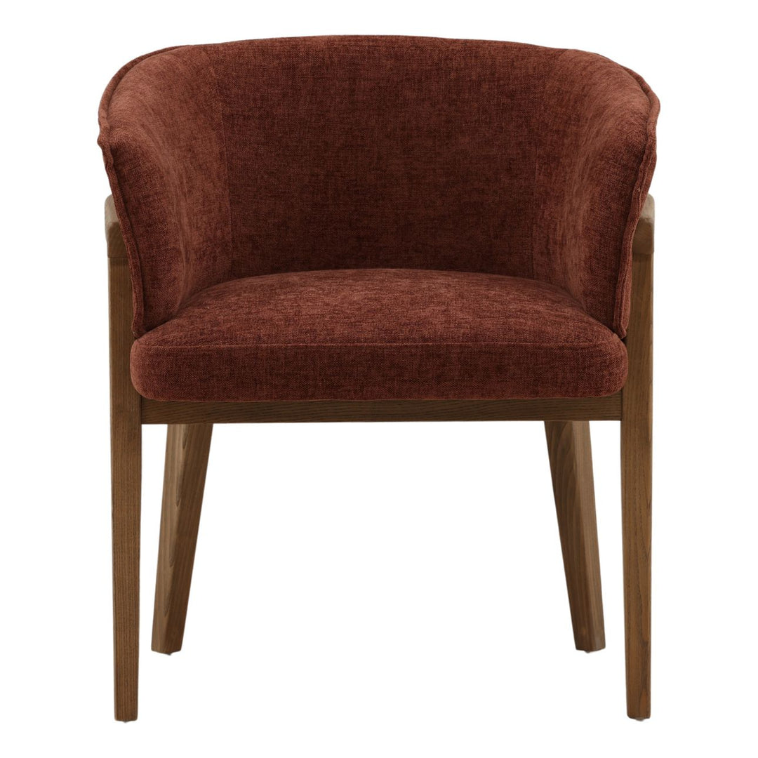 Delwyn Rust Chenille Dining Chair, front view