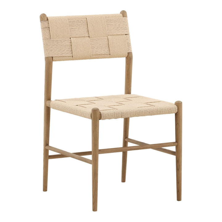 Xena Paper Cord and Ash Dining Chair, three-quarter studio view