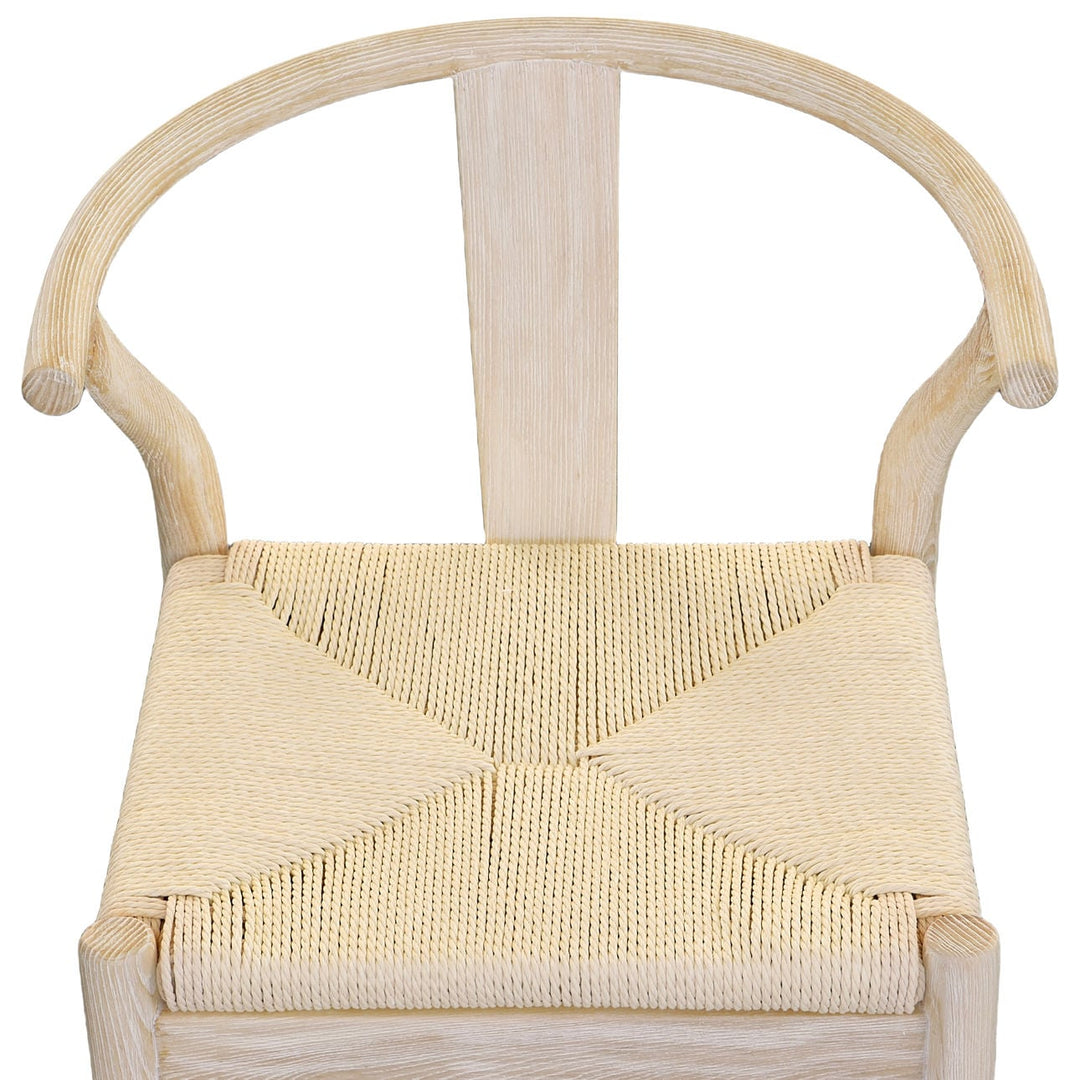 Renelle Oak Paper Cord Counter Stool, detail 1 view