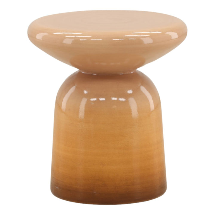 Marea Concrete Outdoor Side Table, Orange Ombre, three-quarter studio view