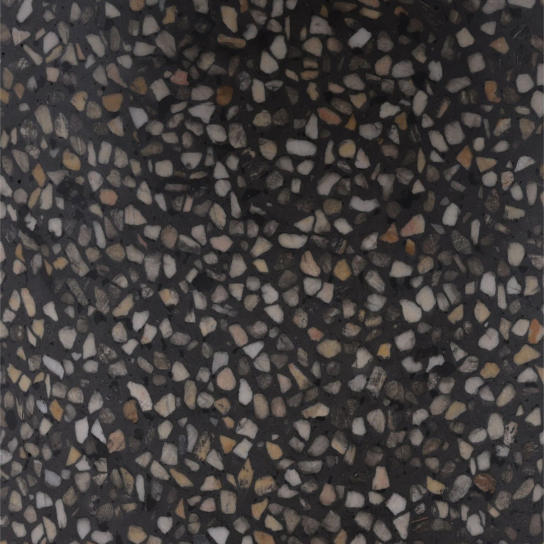 Cassian Black Terrazzo Outdoor Dining Table, detail 1 view