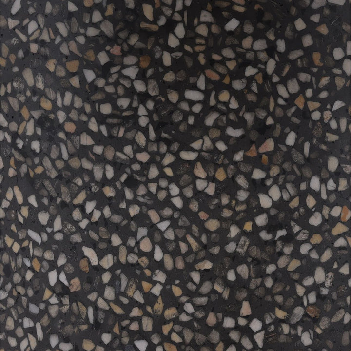 Cassian Black Terrazzo Outdoor Dining Table, detail 1 view