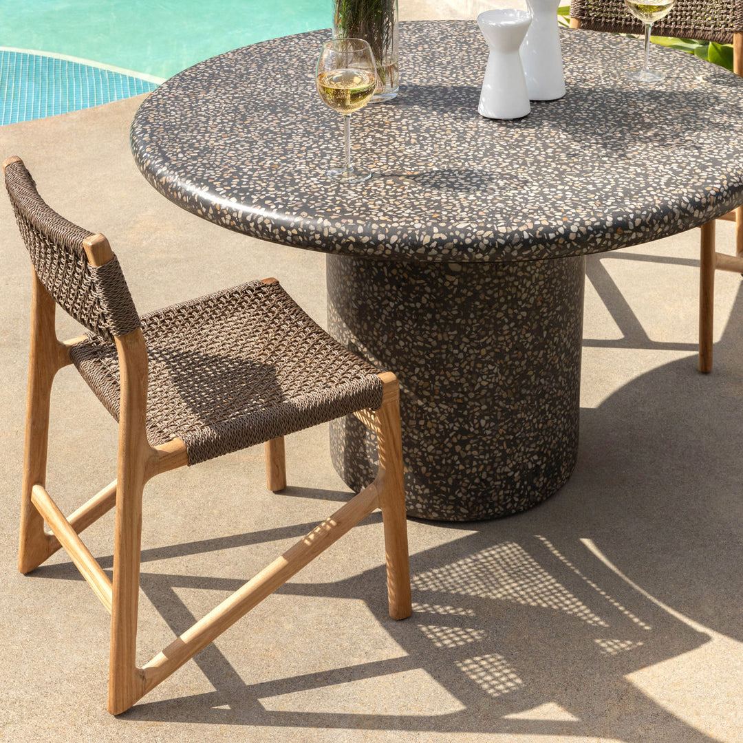 Cassian Black Terrazzo Outdoor Dining Table, alternate lifestyle view 1