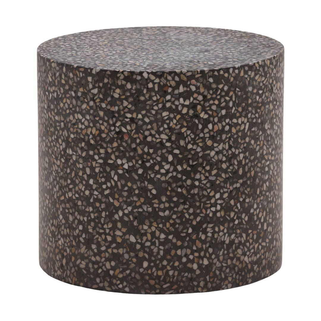 Nox Terrazzo Outdoor Side Table, three-quarter studio view