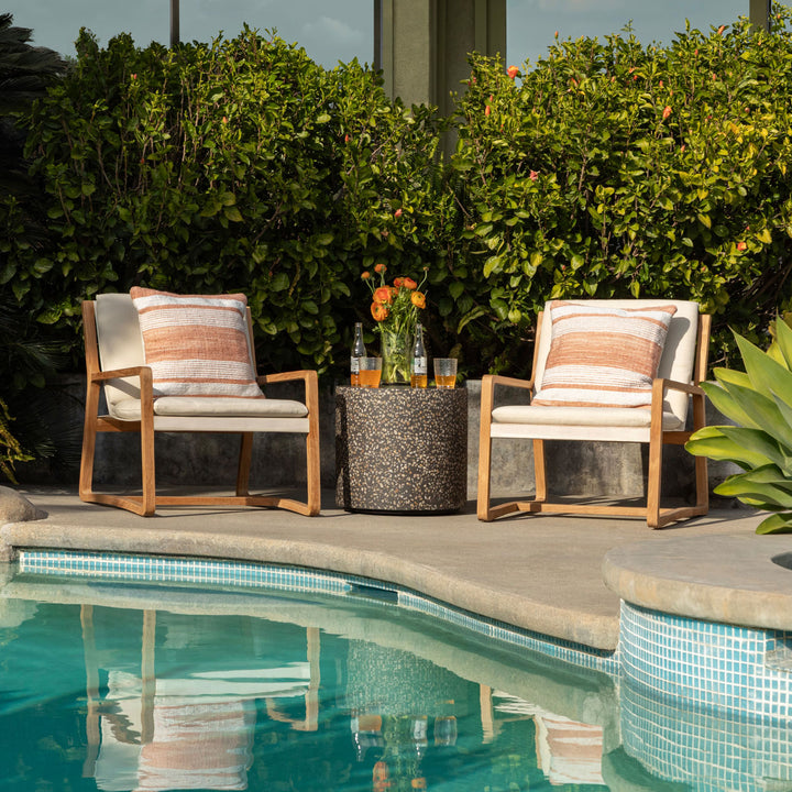 Nox Terrazzo Outdoor Side Table, manufacturer lifestyle setting