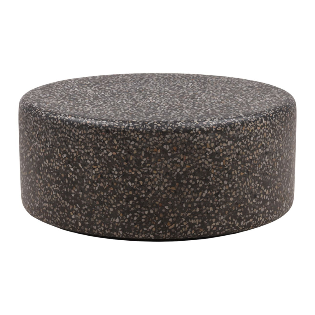 Dalia Terrazzo Outdoor Coffee Table, three-quarter studio view