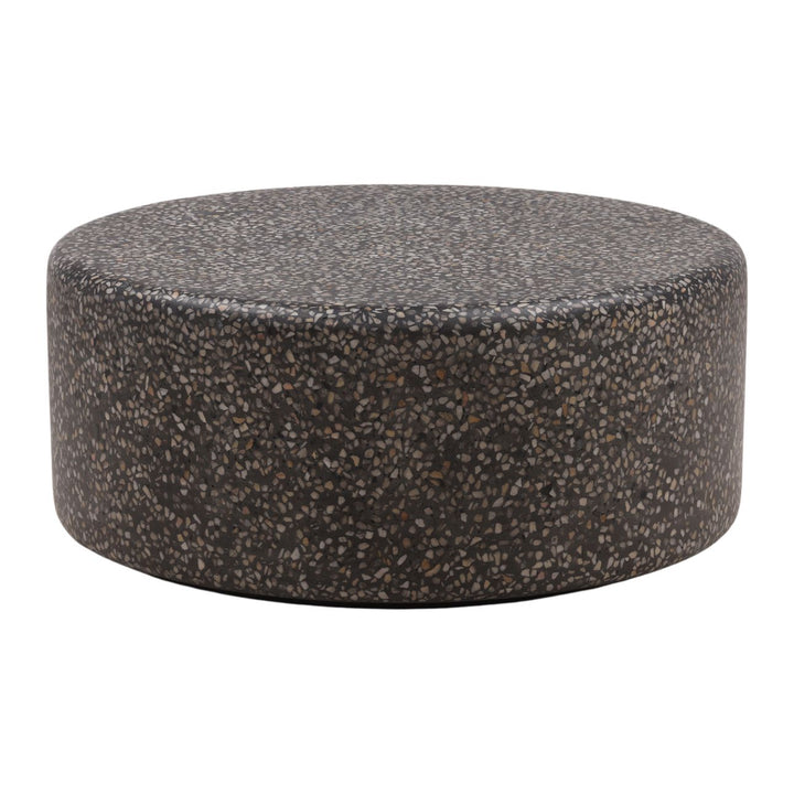 Dalia Terrazzo Outdoor Coffee Table, three-quarter studio view