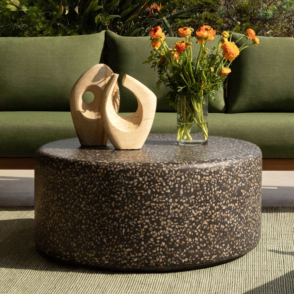 Dalia Terrazzo Outdoor Coffee Table, lifestyle view
