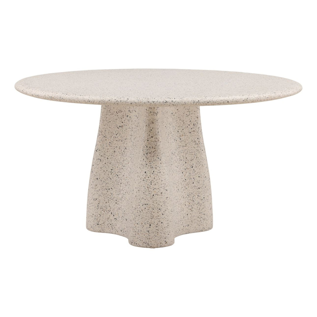 Hana Terrazzo Outdoor Dining Table, three-quarter studio view