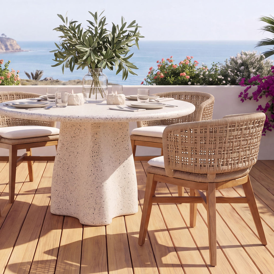 Hana Terrazzo Outdoor Dining Table, lifestyle view