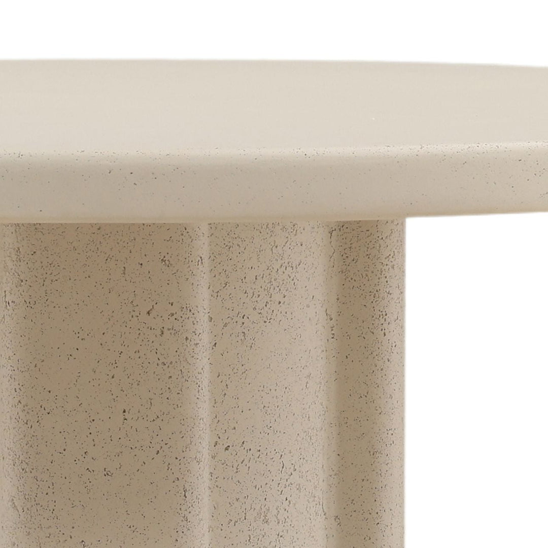 Vale Ivory Concrete Outdoor Dining Table, detail 2 view