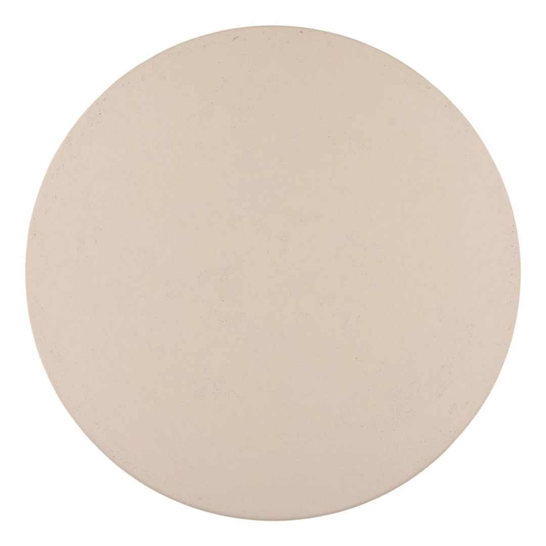 Vale Ivory Concrete Outdoor Dining Table, overhead view