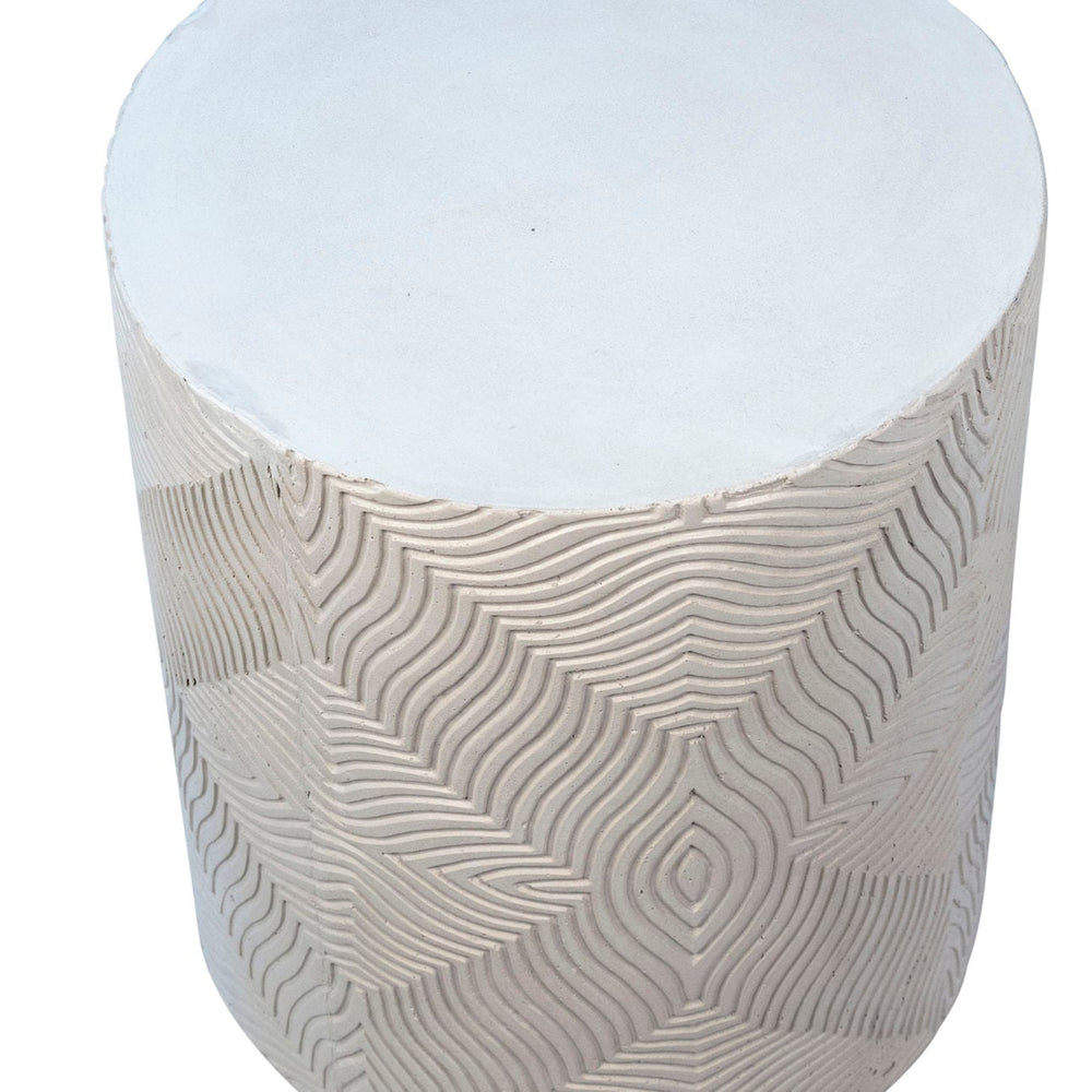 Taro White Outdoor Side Table, front view
