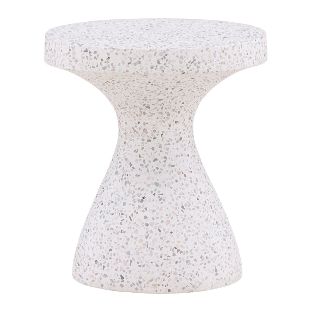 Sable Terrazzo Outdoor Side Table, three-quarter studio view
