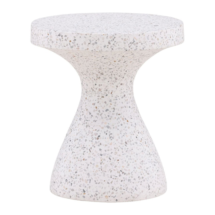 Sable Terrazzo Outdoor Side Table, three-quarter studio view