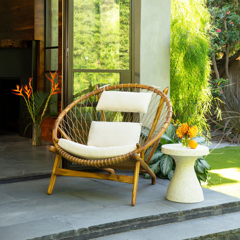 Sable Terrazzo Outdoor Side Table, manufacturer lifestyle setting
