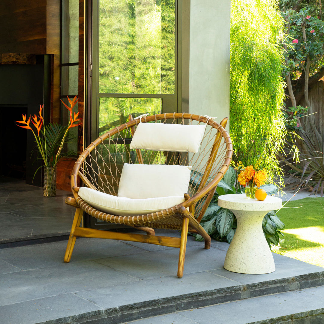 Sable Terrazzo Outdoor Side Table, manufacturer lifestyle setting
