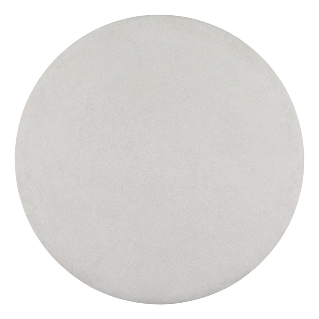 Jemma White Concrete Outdoor Dining Table, overhead view