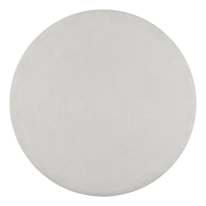 Jemma White Concrete Outdoor Dining Table, overhead view