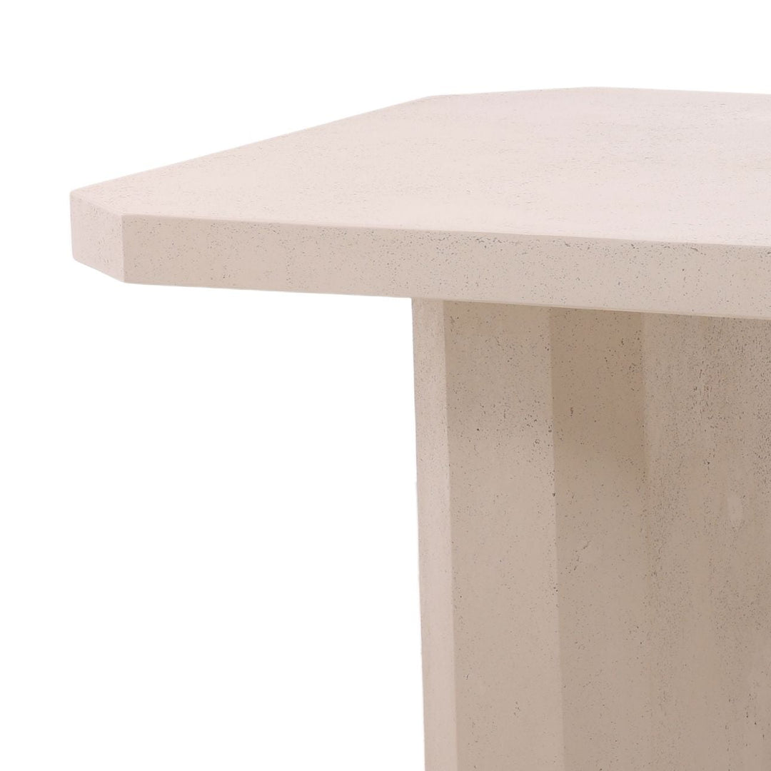 Prisma Ivory Concrete Outdoor Dining Table, detail 1 view