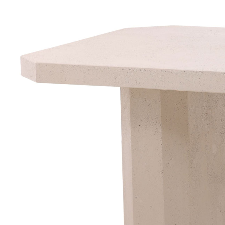 Prisma Ivory Concrete Outdoor Dining Table, detail 1 view