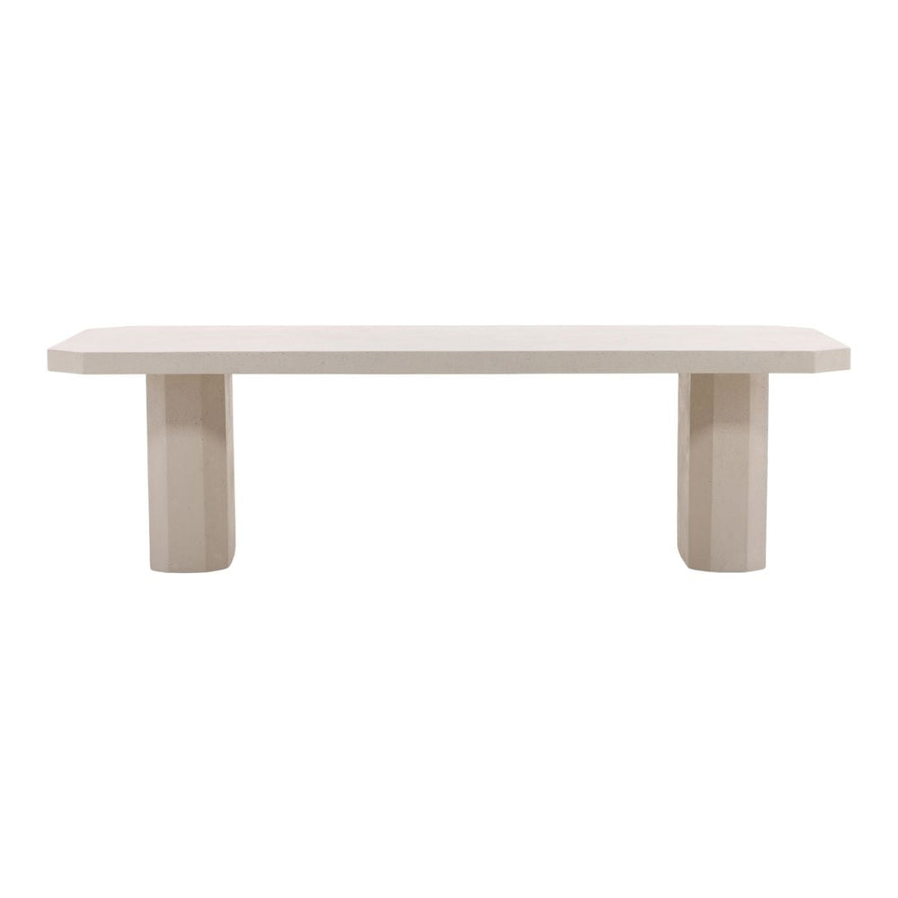 Prisma Ivory Concrete Outdoor Dining Table, front view