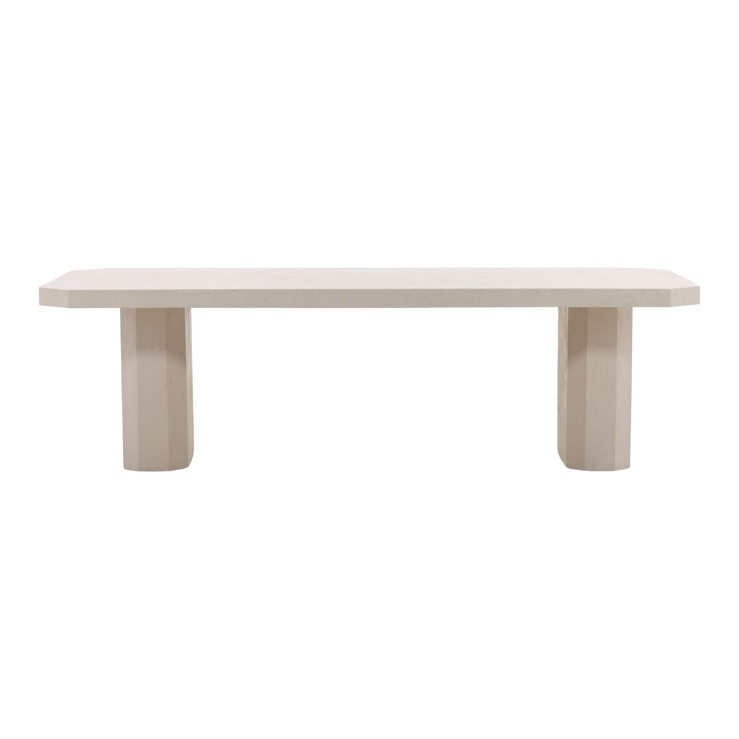 Prisma Ivory Concrete Outdoor Dining Table, front view