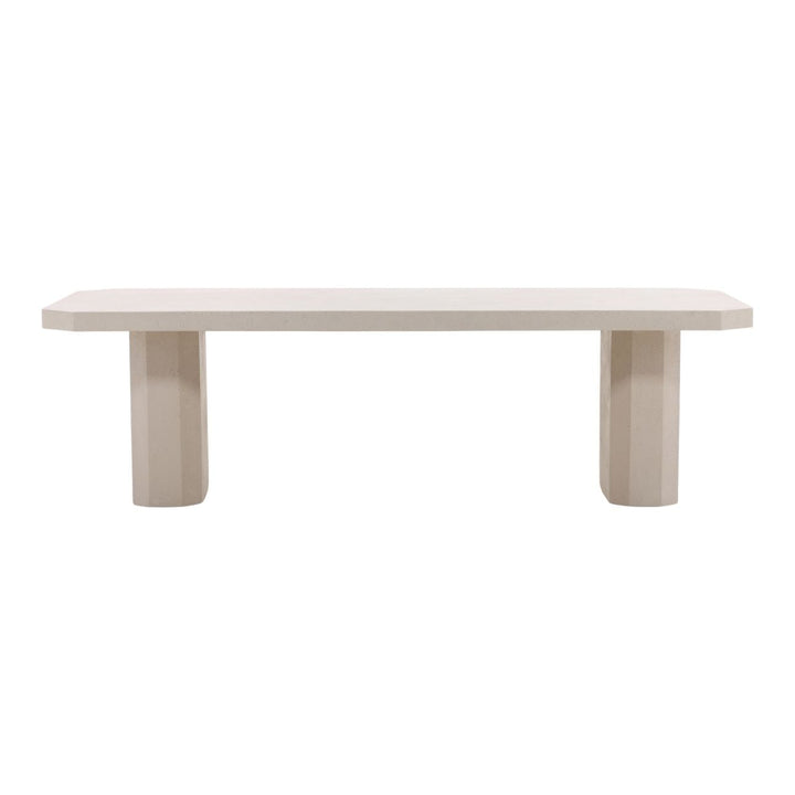 Prisma Ivory Concrete Outdoor Dining Table, front view