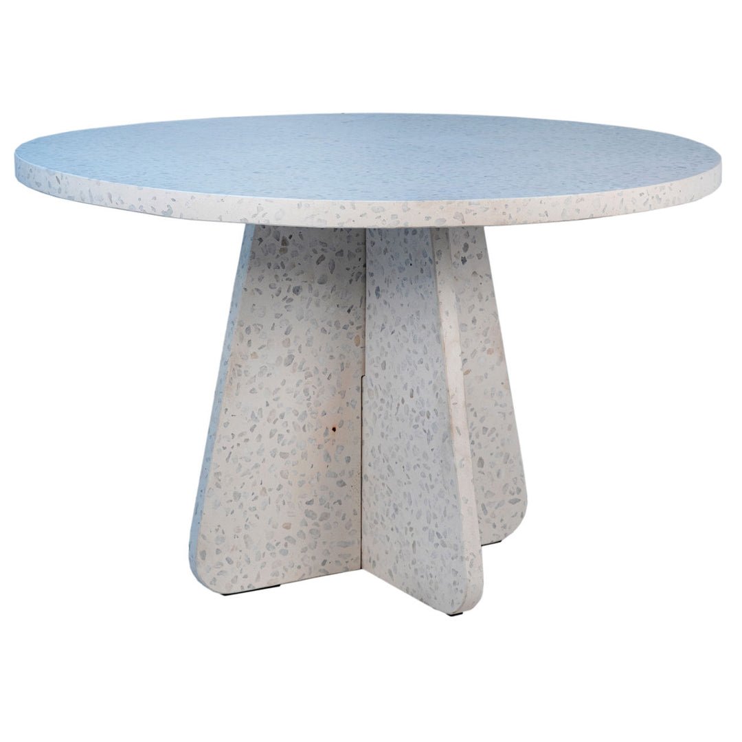 Jules Terrazzo Outdoor Dining Table, three-quarter studio view